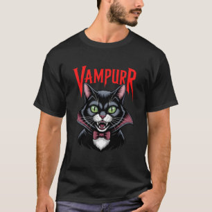 Vampurr Funny Vampire Cat Halloween  T-Shirt