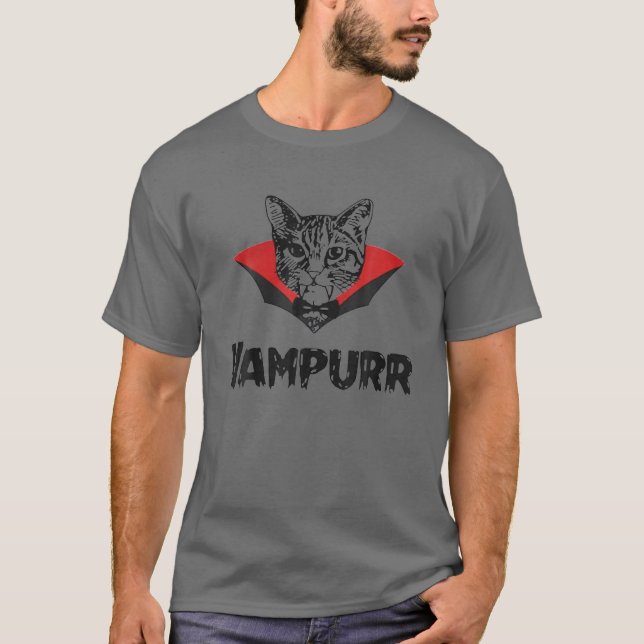 Vampurr - Funny Vampire Kitty Cat - Halloween T T-Shirt (Front)