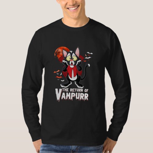 Vampurr Halloween Cat Vampire  T_Shirt