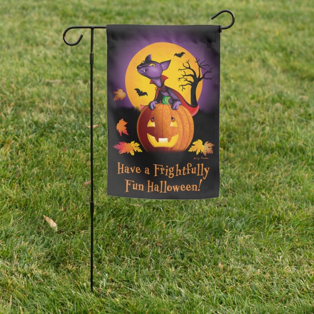 Vampurr Kitty Reversible Garden Flag (In SItu)