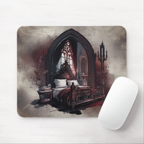 Vampy Boudoir  Gothic Red Victorian Bedroom Suite Mouse Pad