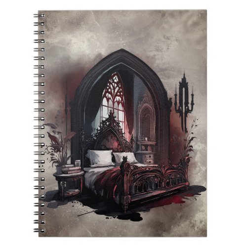 Vampy Boudoir  Gothic Red Victorian Bedroom Suite Notebook