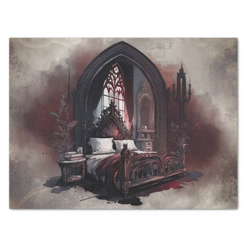 Vampy Boudoir  Gothic Red Victorian Bedroom Suite Tissue Paper