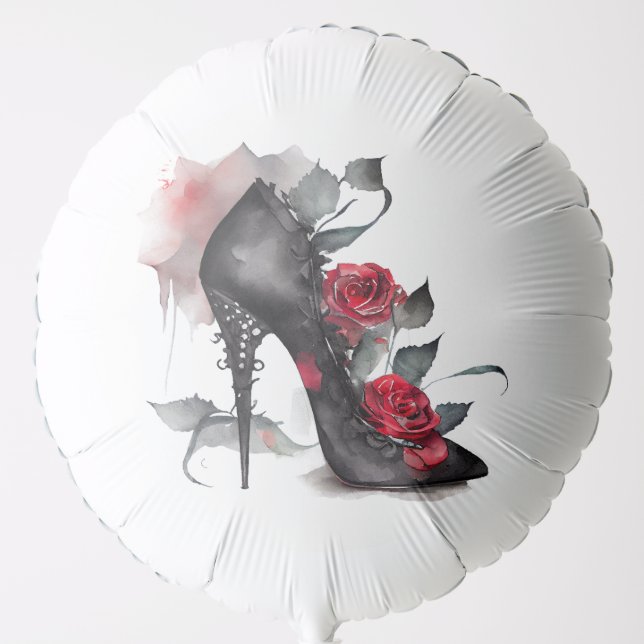 Vampy Spiked Stiletto | Red Rose Fashion High Heel Balloon (Front)
