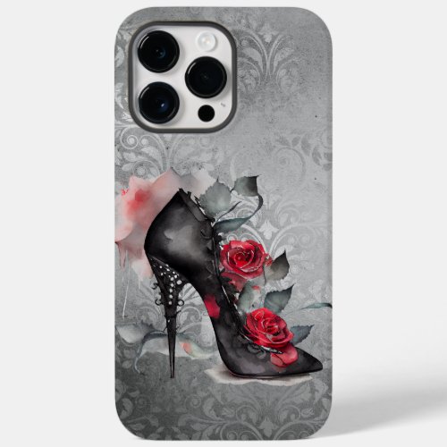 Vampy Spiked Stiletto  Red Rose High Heel Grunge Case_Mate iPhone 14 Pro Max Case