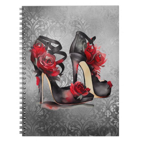 Vampy Strappy Stilettos  Red Rose Heels on Grunge Notebook