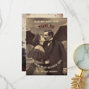 Vampyre Kiss Vintage Dracula Halloween Thank You Card