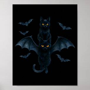 Vamre Cat With Bat Wings _ Cute Soky Halloween Des Poster