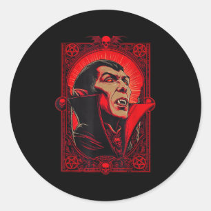 Vamre Dracula Gothic Horror Art -halloween Vamre F Classic Round Sticker