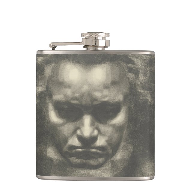 Van Beethoven portrait Flask (Front)