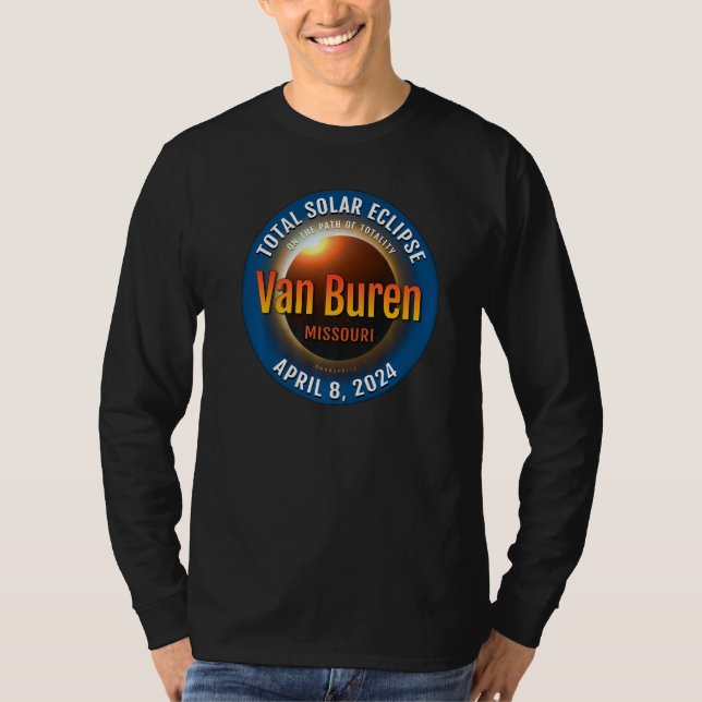 Van Buren Missouri Total Solar Eclipse 2024 3 T-Shirt (Front)