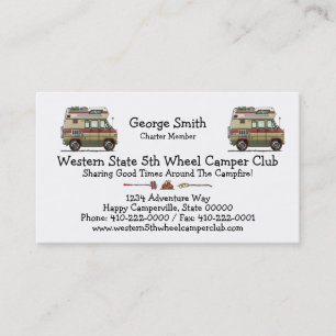 Van Camper Trailer Business Card