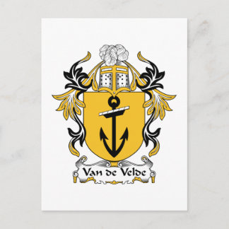 Van de Velde Family Crest Postcard