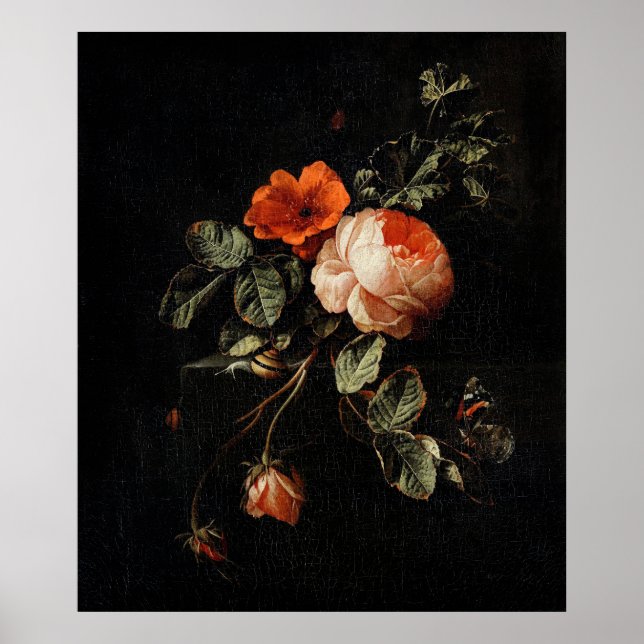 Van den Broeck's Still Life with Roses Poster (Front)