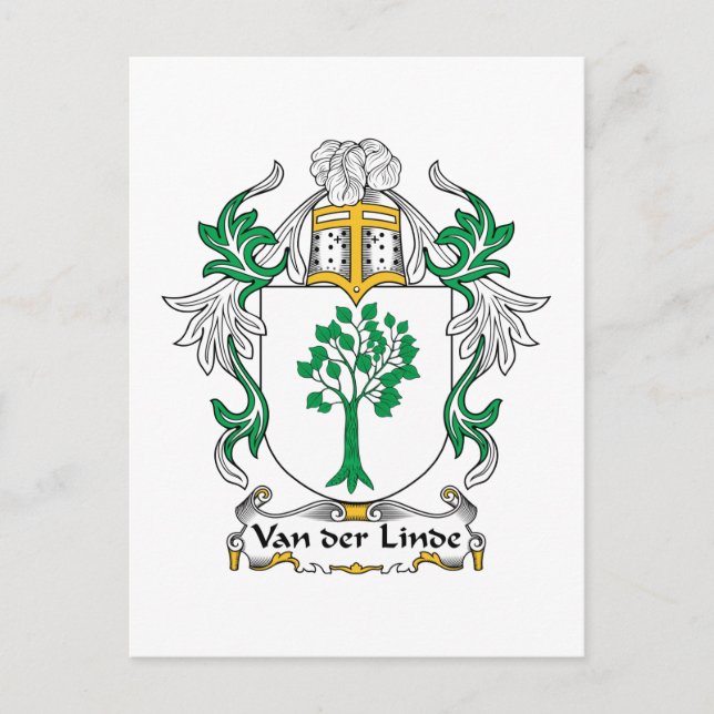 Van der Linde Family Crest Postcard (Front)