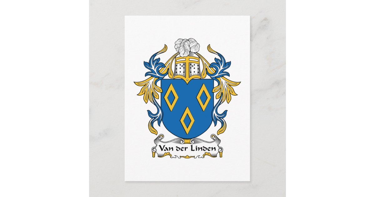 Van der Linden Family Crest Postcard | Zazzle