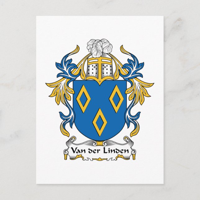Van der Linden Family Crest Postcard (Front)