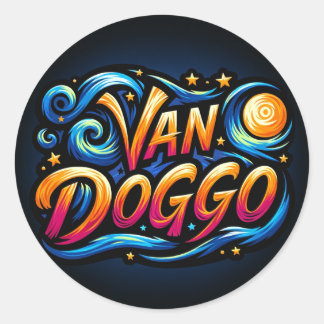 Van Doggo Logo Classic Round Sticker