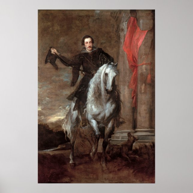 Van Dyck - Anton Giulio Brignole Sale On Horseback Poster (Front)