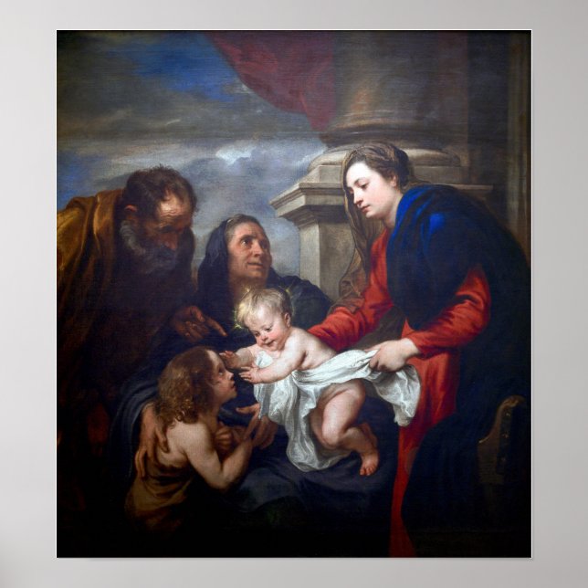 Van Dyck - Holy Family With Saint Elisabeth Poster (Front)