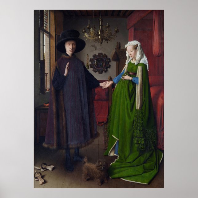 Van Eyck's Arnolfini Portrait Poster (Front)