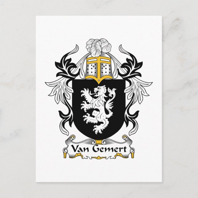 Van Gemert Family Crest Postcard (Front)
