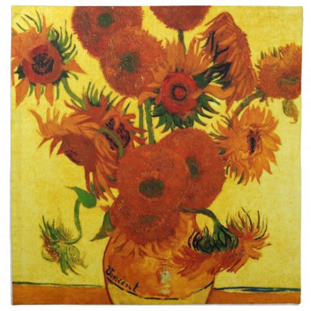 Van Gogh 15 Sunflowers Cloth Napkin