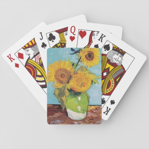 Van Gogh _ 3 Sunflowers in a Vase Playing Cards