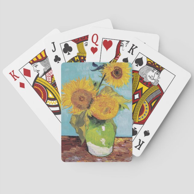 Van Gogh - 3 Sunflowers in a Vase Poker Cards (Back)