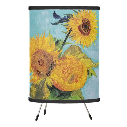 Van Gogh _ 3 Sunflowers in a Vase Tripod Lamp