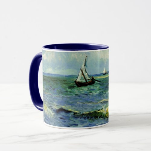 Van Gogh _ A Fishing Boat at Sea Mug