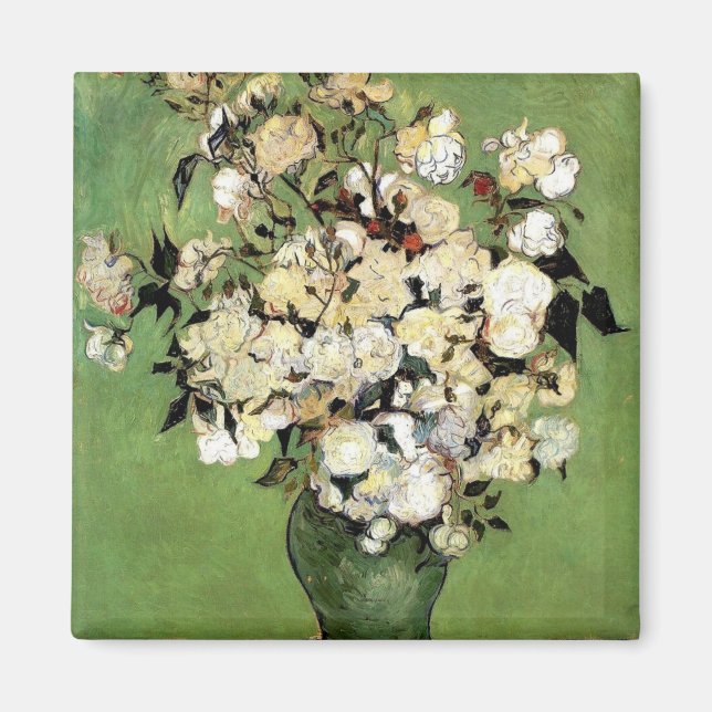 Van Gogh: A Vase of Roses Magnet (Front)