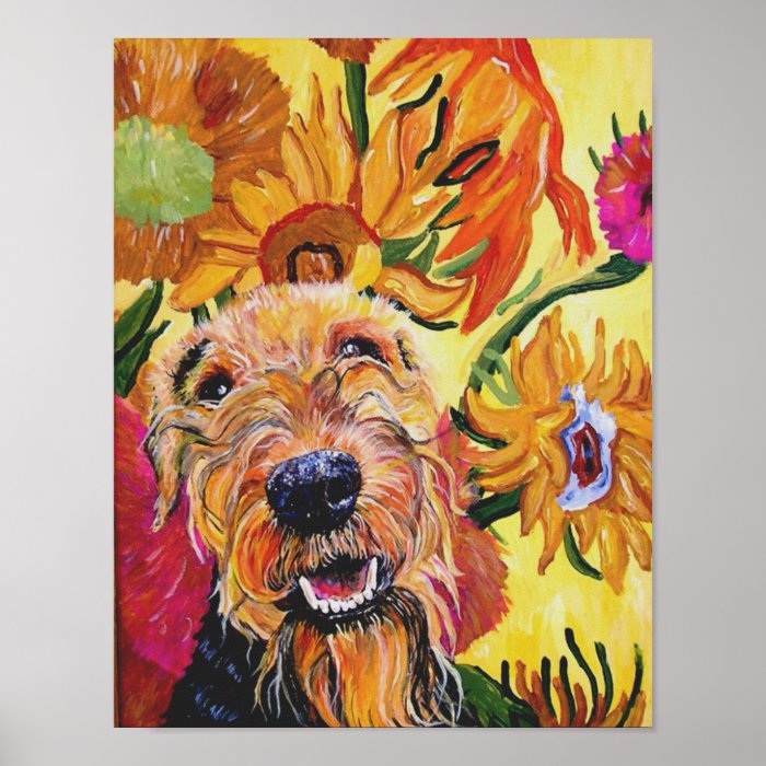 Van Gogh Airedale Poster