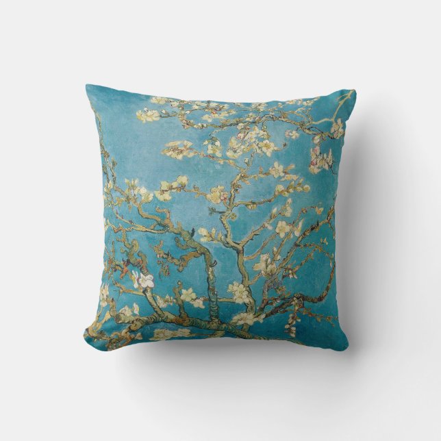 Van Gogh Almond Blossom (1890) Poster  Throw Pillow (Front)