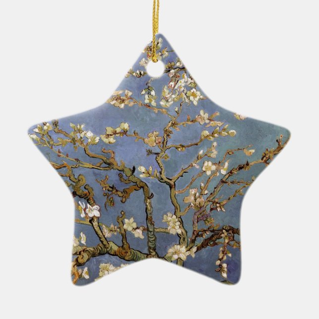 Van Gogh Almond Blossom Ceramic Ornament (Front)