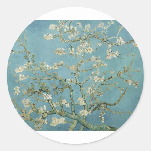 Van Gogh Almond Blossom Classic Round Sticker