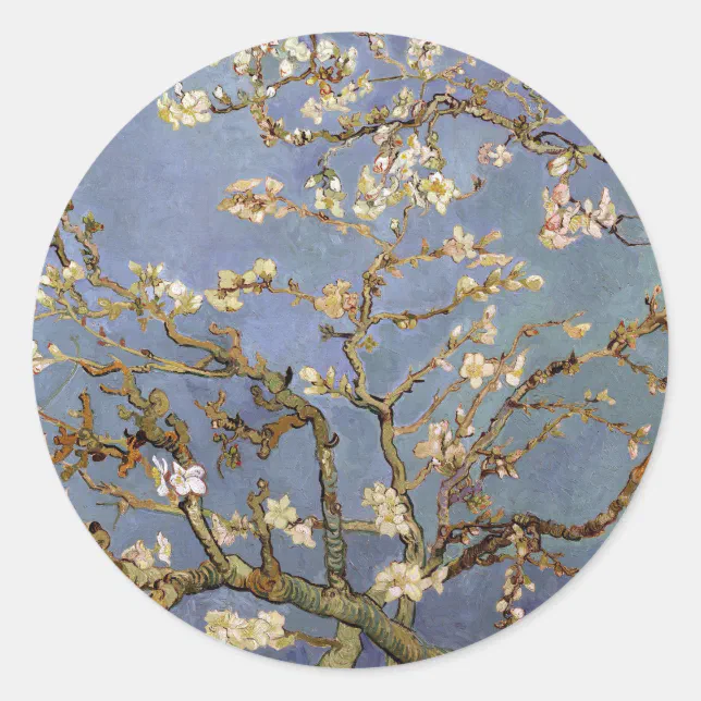 Van Gogh Almond Blossom Classic Round Sticker | Zazzle