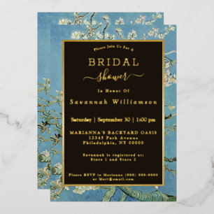 Van Gogh Almond Blossom Painting Bridal Shower Foil Invitation