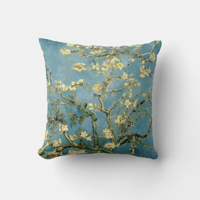 Van Gogh Almond Blossom Painting Throw Pillow (Front)