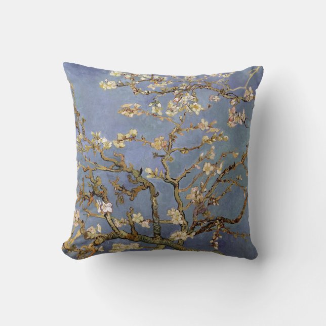 Van Gogh Almond Blossom Painting Throw Pillow (Front)