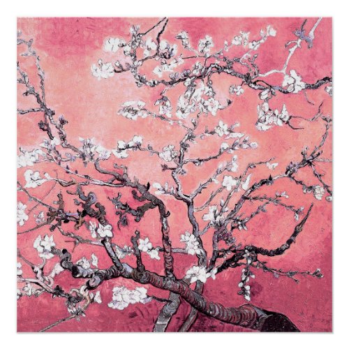 Van Gogh Almond Blossom peach pink Poster