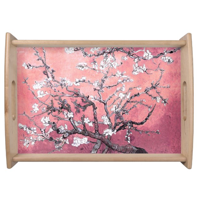 Van Gogh Almond Blossom peach pink Serving Tray (Front)