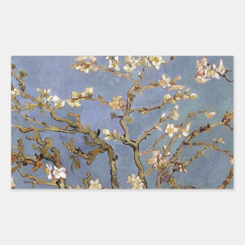 Van Gogh Almond Blossom Rectangular Sticker