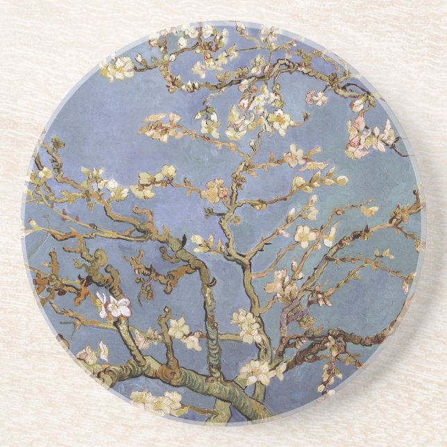 Van Gogh Almond Blossom Sandstone Coaster (Front)