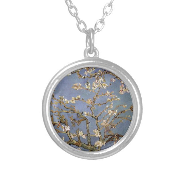 Van Gogh Almond Blossom Silver Plated Necklace (Front)