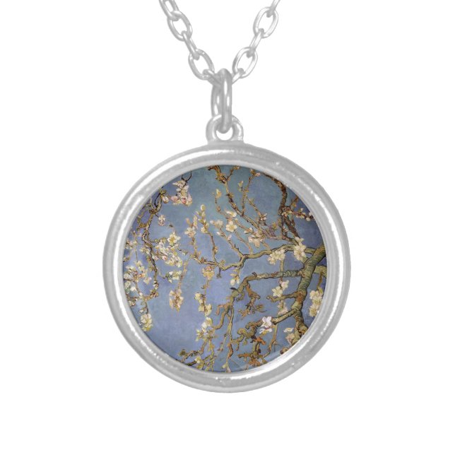 Van Gogh Almond Blossom Silver Plated Necklace (Front)
