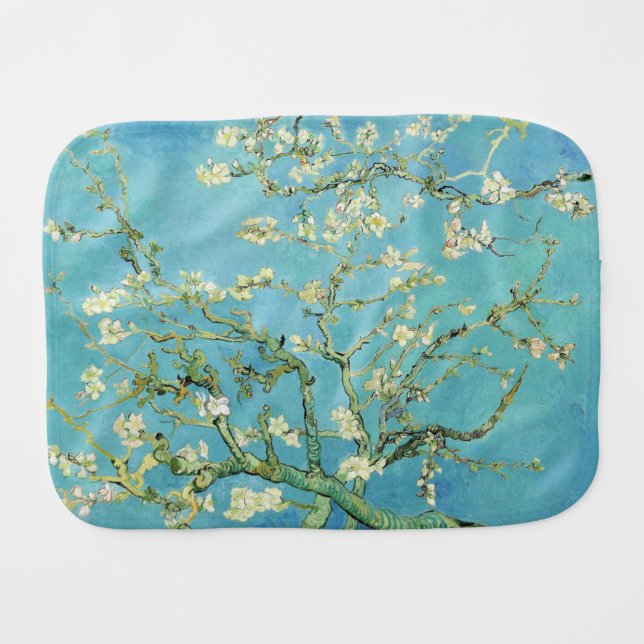 Van Gogh Almond Blossoms Baby Burp Cloth (Front Horizontal)