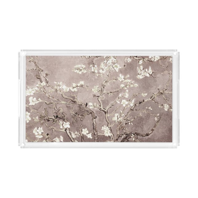 Van Gogh Almond Blossoms Beige Acrylic Tray (Front)