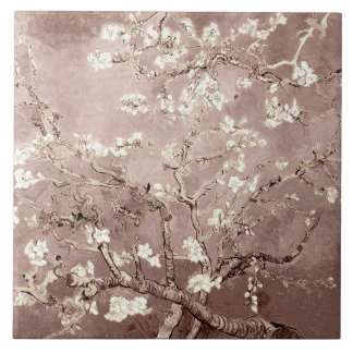Van Gogh Almond Blossoms Beige Ceramic Tile