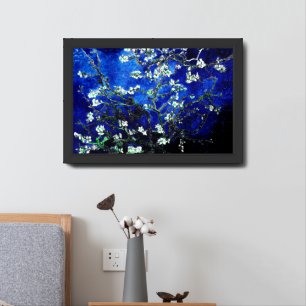 Van Gogh Almond Blossoms blue green Framed Art